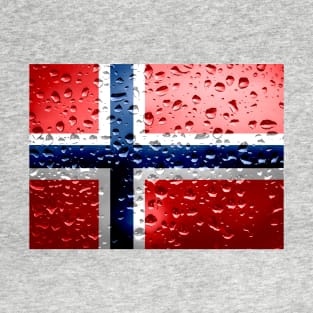 Flag of Norway - Raindrops T-Shirt